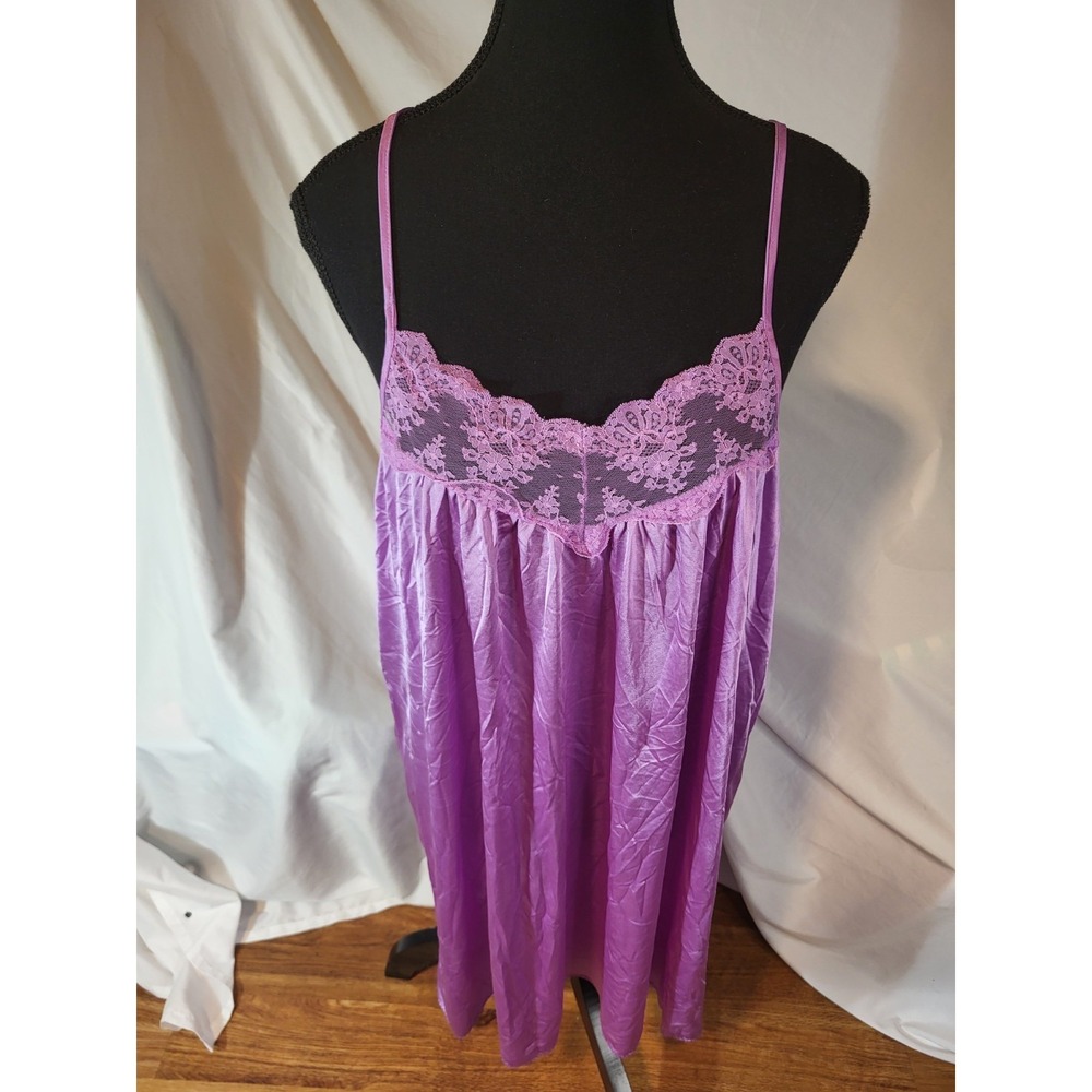 Vtge Purple Etoile Size Large Lace‎ Nightgown
